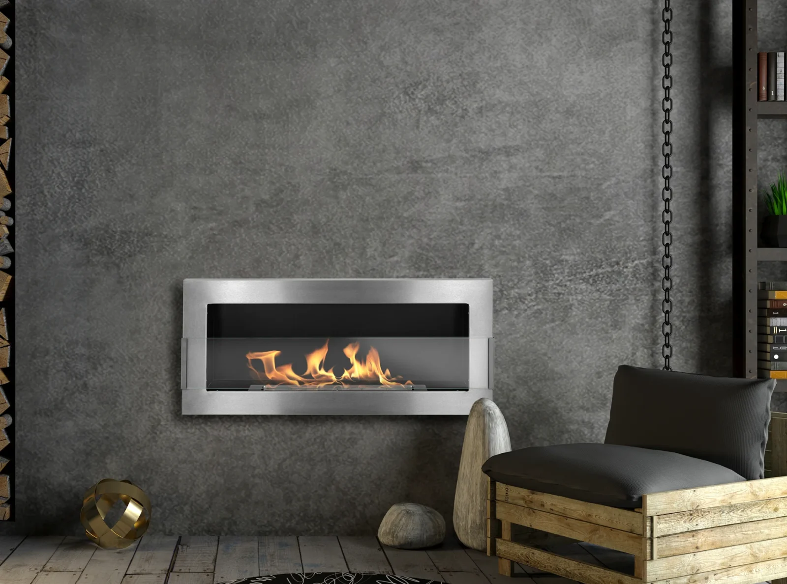 Biopejse til vægophæng 900x400x120mm med glas Rustfri - Billede 11