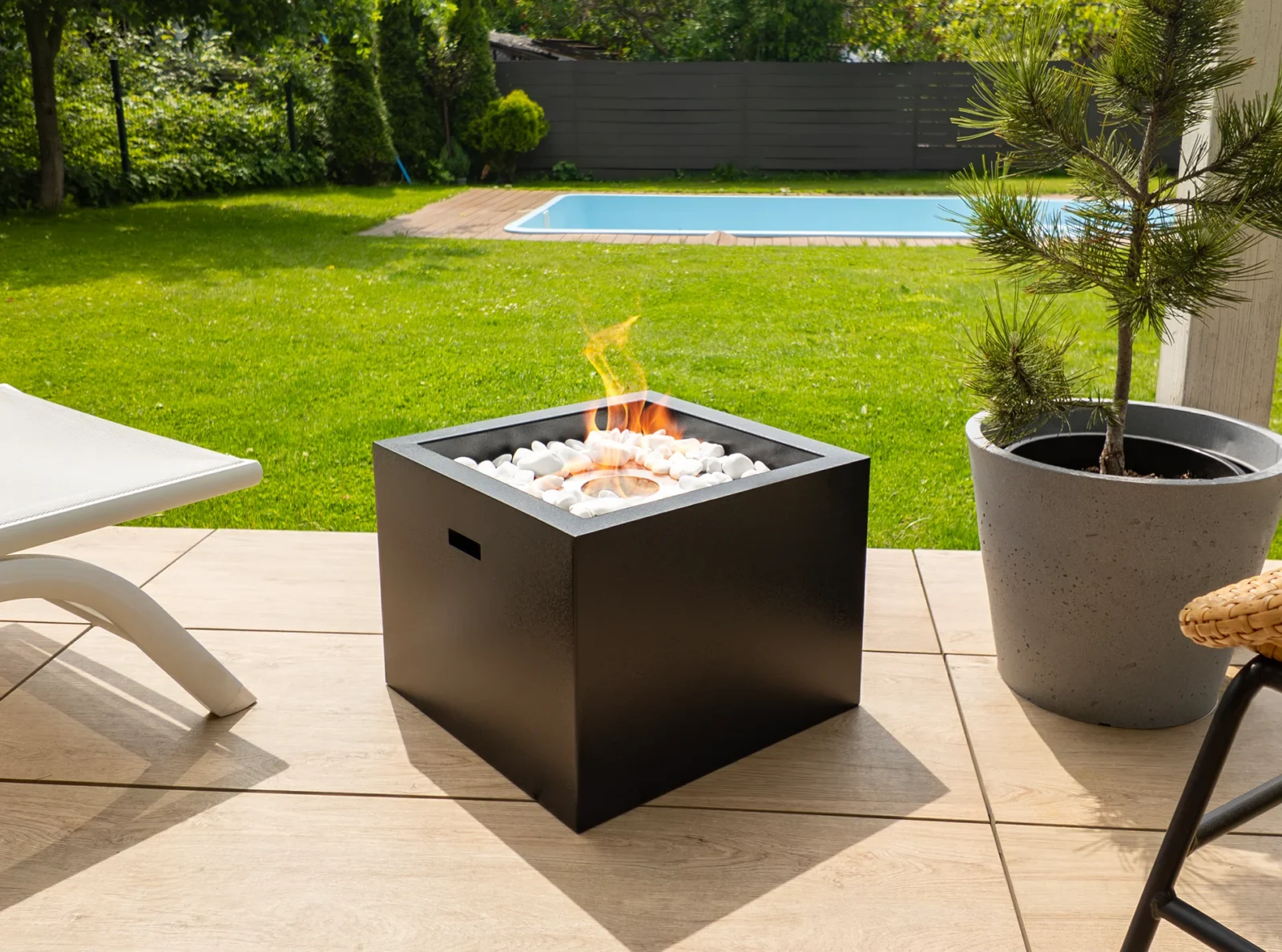 Gulvmodel – Fritstående biopejs 435 x 435 mm sort mat - Billede 2
