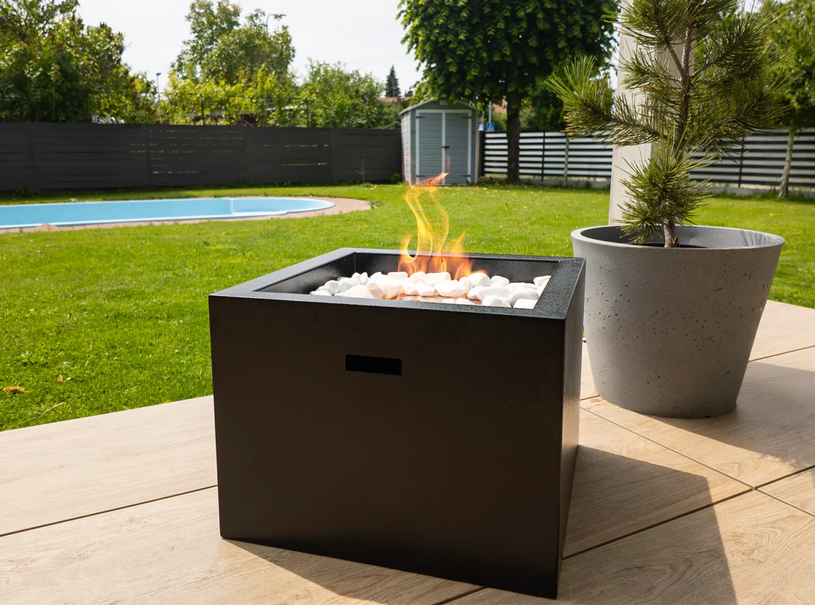 Gulvmodel – Fritstående biopejs 435 x 435 mm sort mat - Billede 3