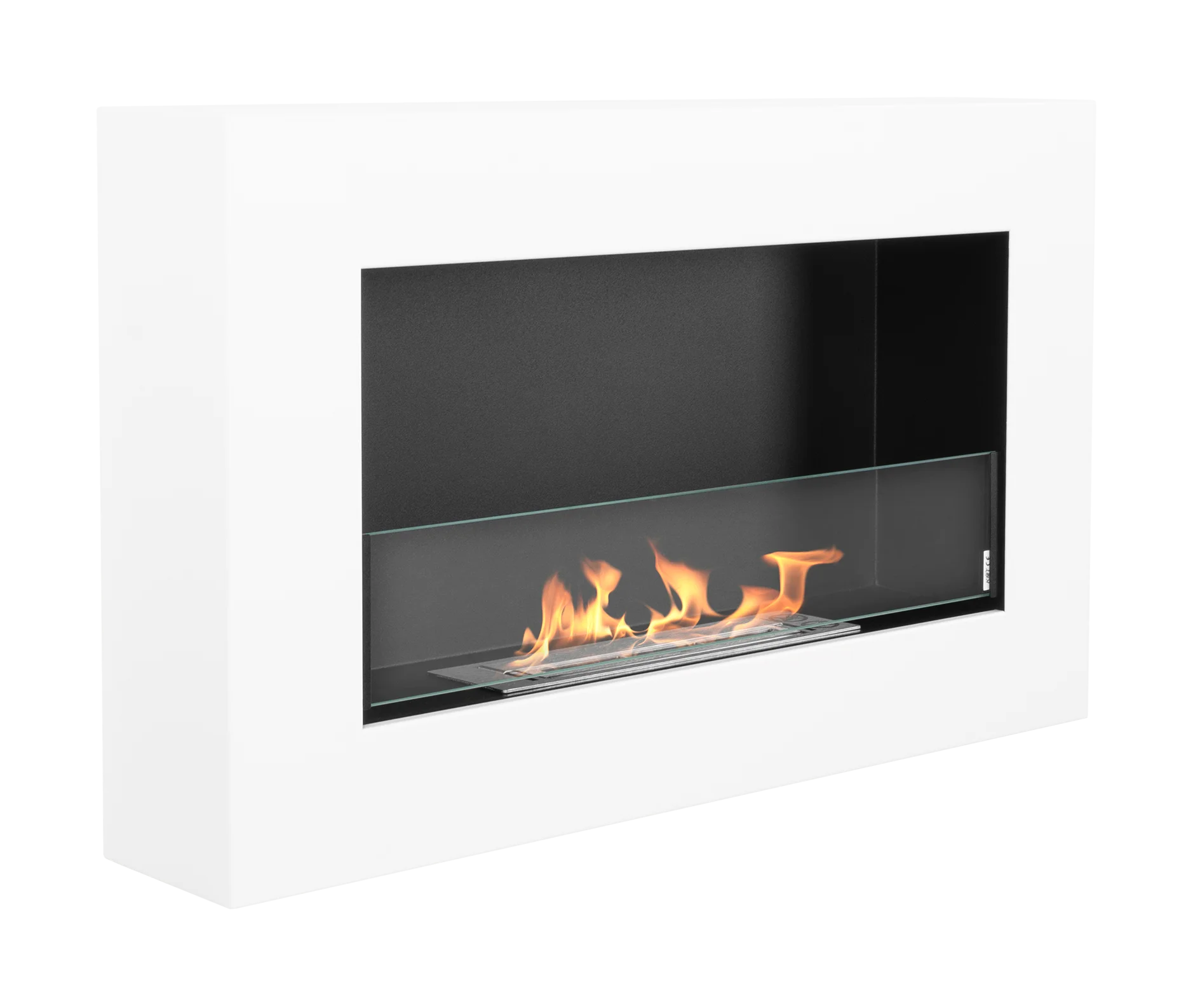 Væghængt biopejs BOX med glas 650×400x120 mm hvid strukturmat - Billede 3