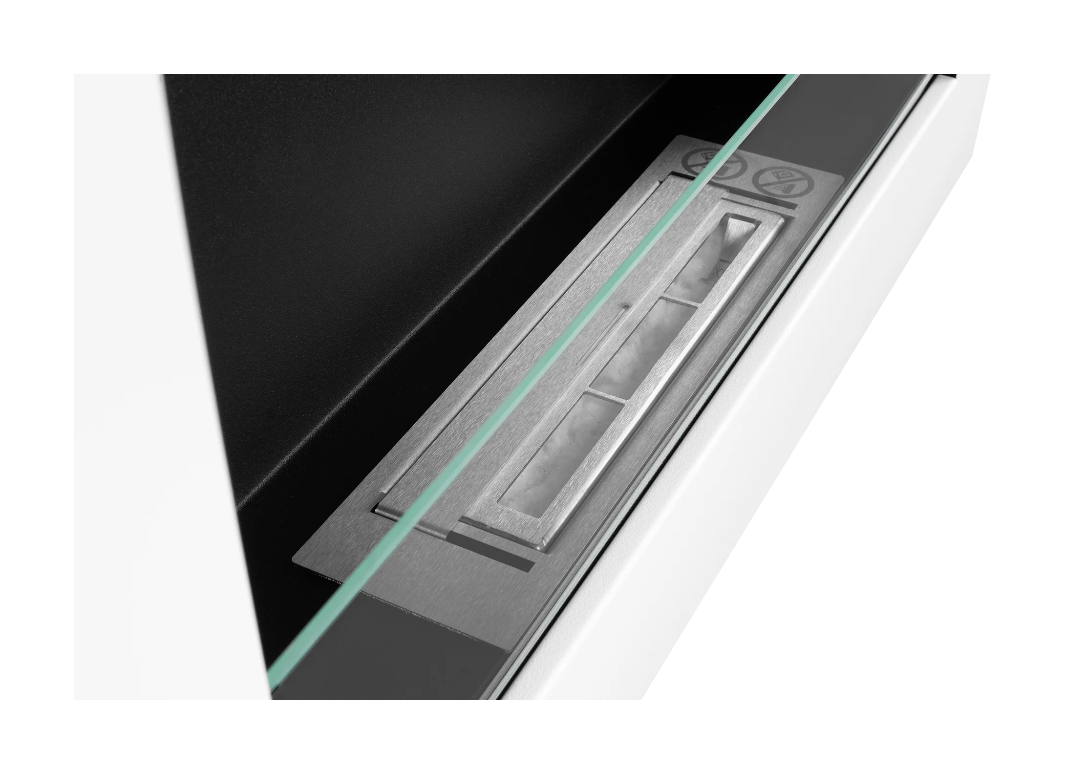 Væghængt biopejs BOX med glas 650×400x120 mm hvid strukturmat - Billede 8