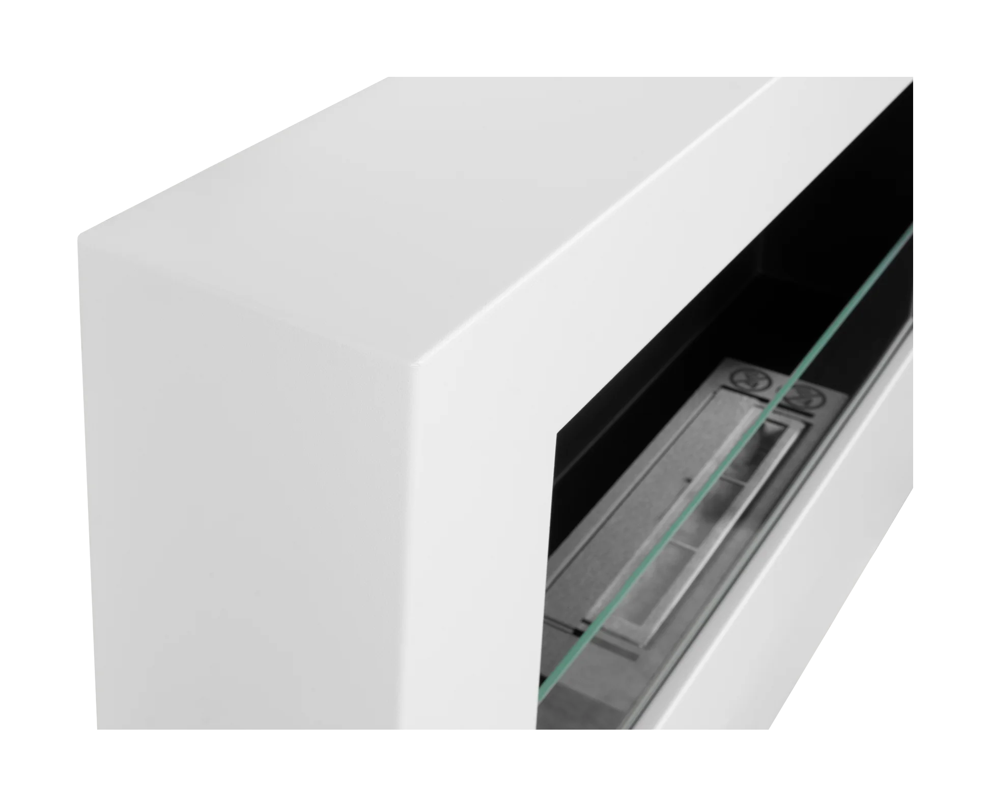 Væghængt biopejs BOX med glas 650×400x120 mm hvid strukturmat - Billede 4