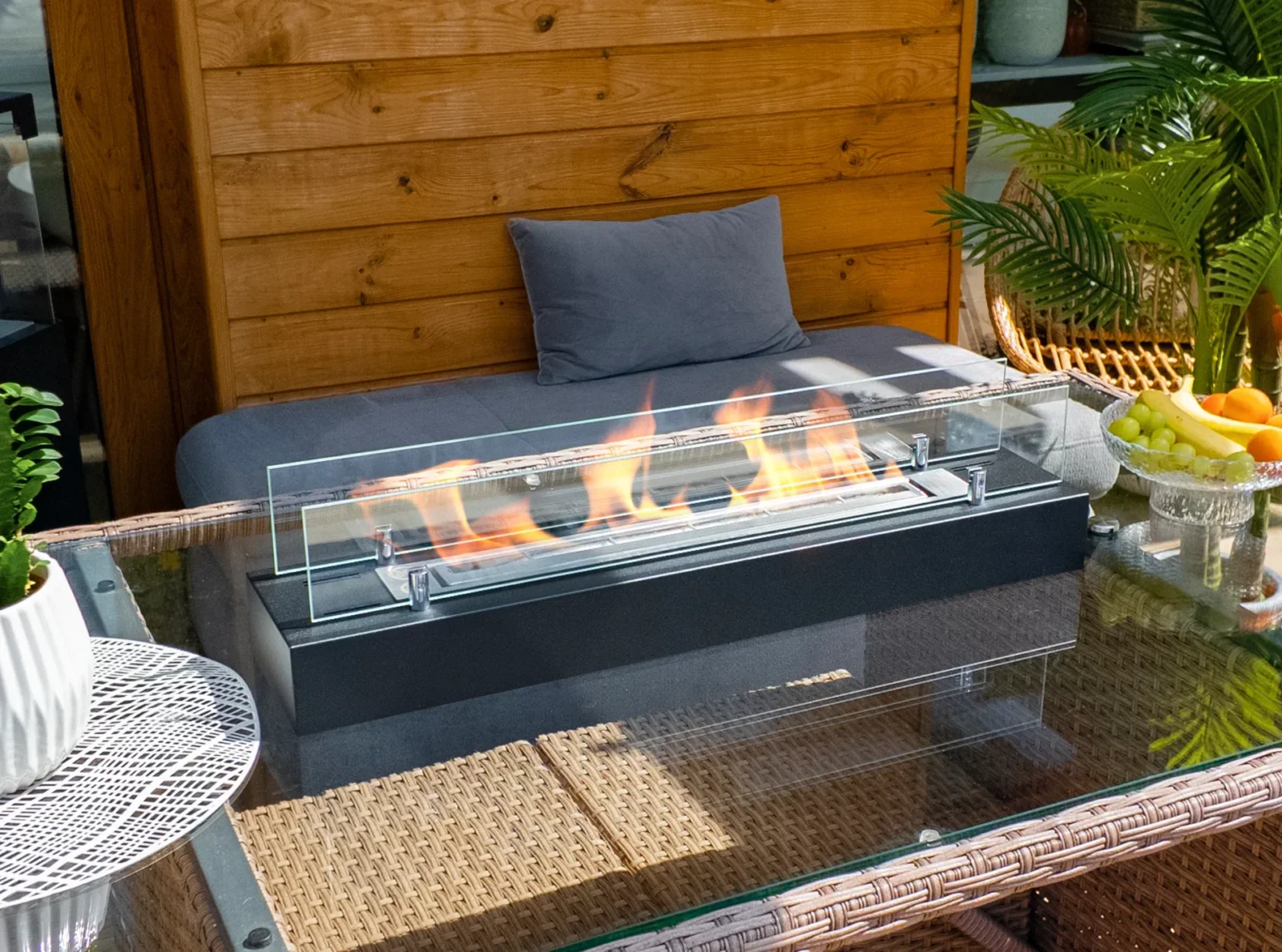 Fritstående biopejse med glas 700 mm - Billede 4