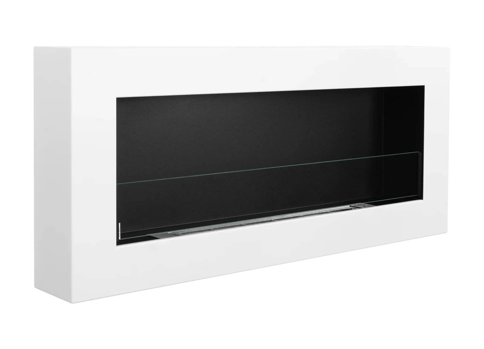 Væghængt biopejs med glas 900x400 Box hvid struktureret mat - Billede 2
