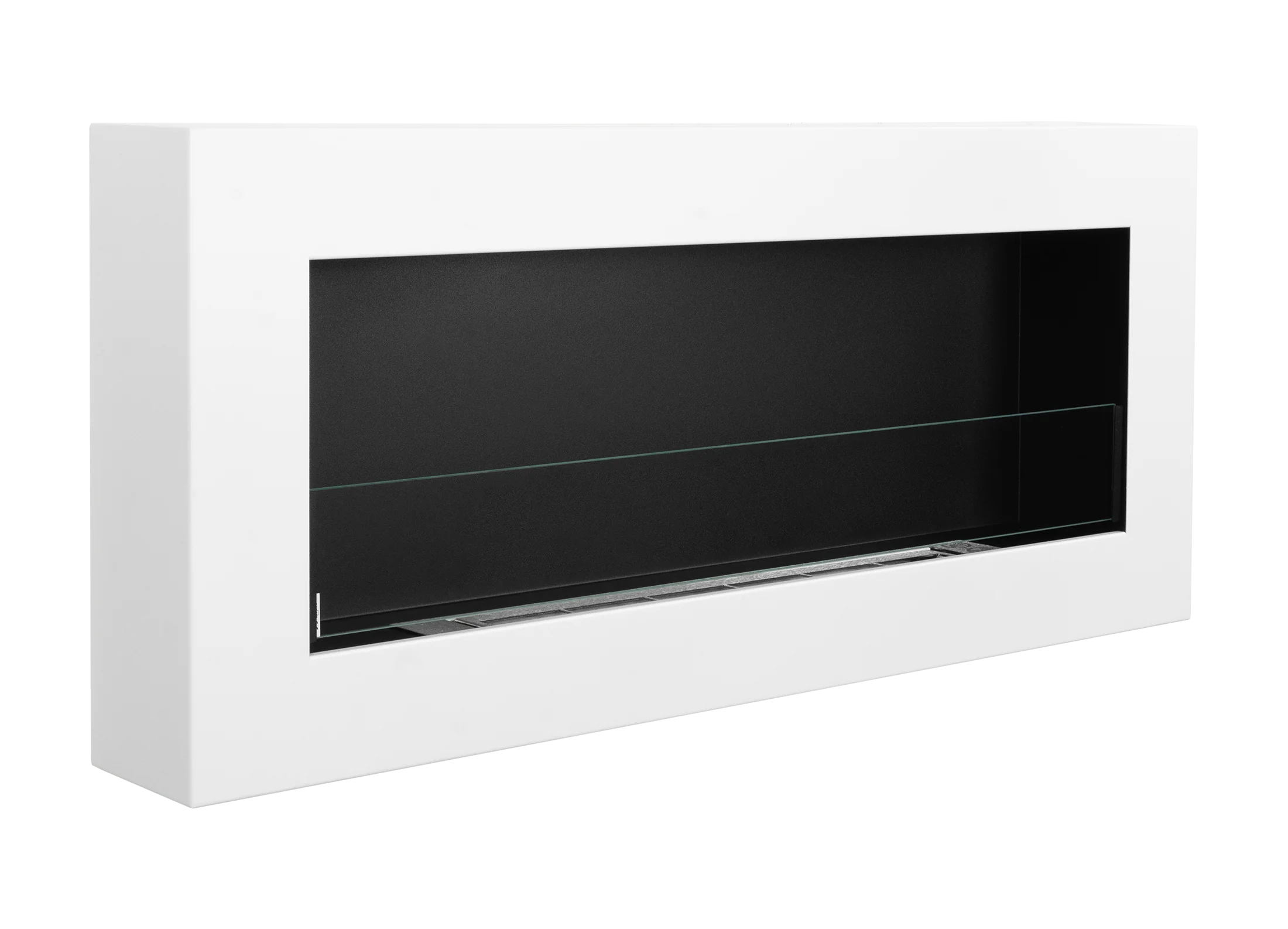 Væghængt biopejs med glas 900x400 Box hvid struktureret mat - Billede 2