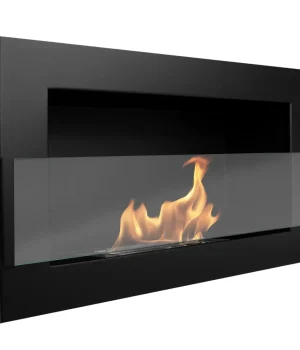 Hængende biopejs med glas 65x40 cm. Matsort struktur