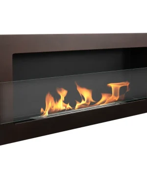 Hængende biopejs med glas 90x40 brun